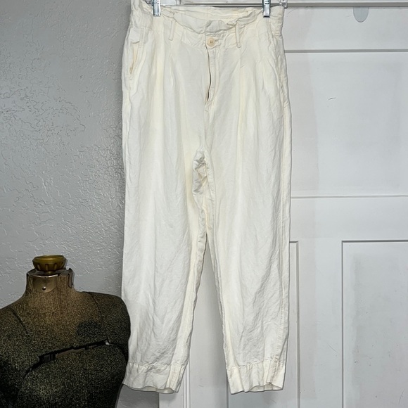 Madewell Pants - MADEWELL LINEN BLEND HIGH WAISTED PLEATED TROUSER PANTS